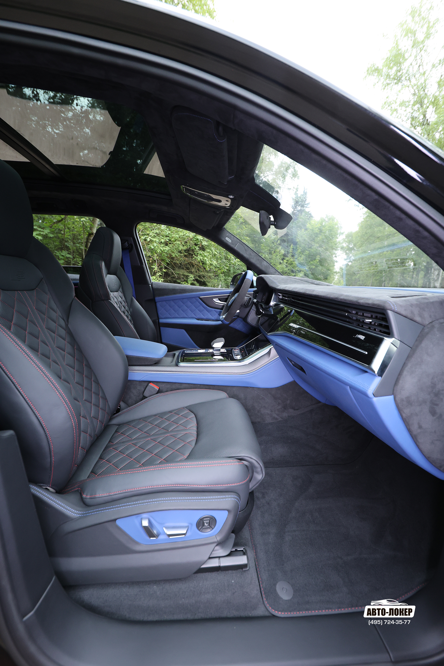 Перетяжка боковых панелей сидений кожей салона Audi SQ7