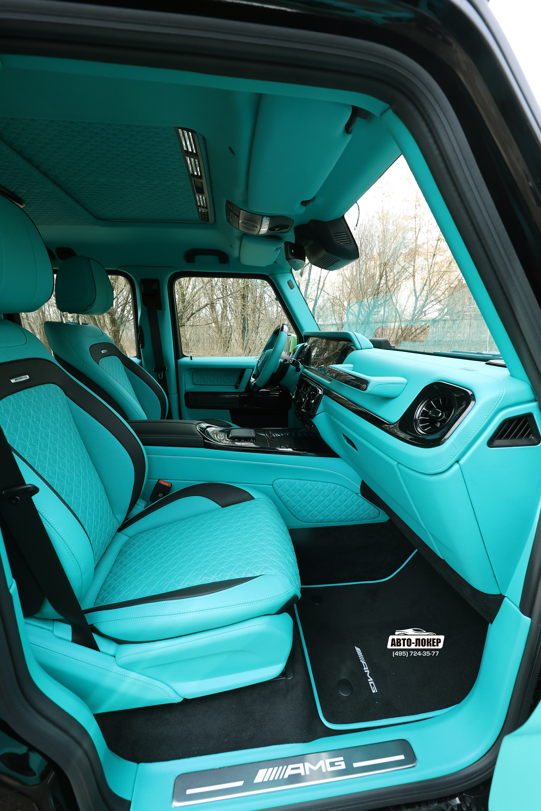 Перетяжка торпедо салона кожей Gelandewagen Тифани