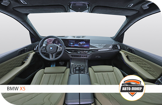 Перетяжка оливковой кожей салона BMW X5 (G05)